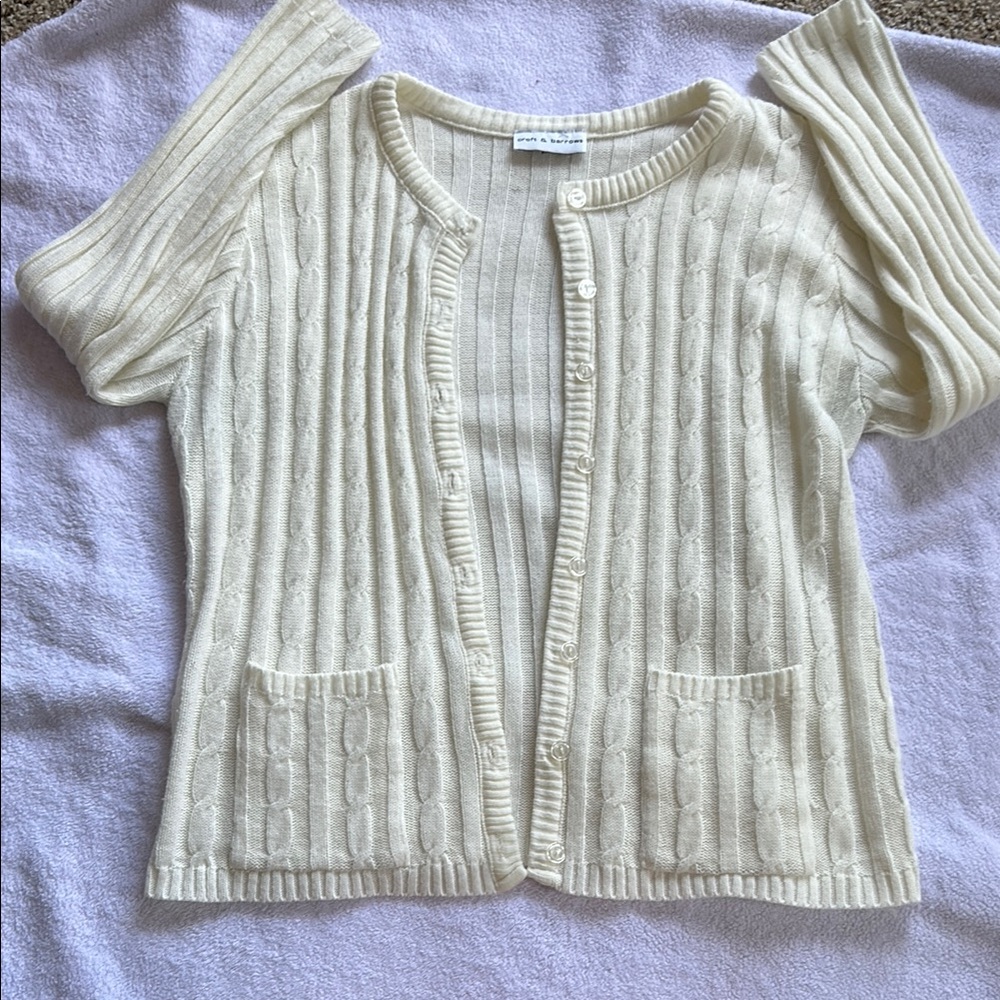 Vintage Cream Cable Knit Cardigan